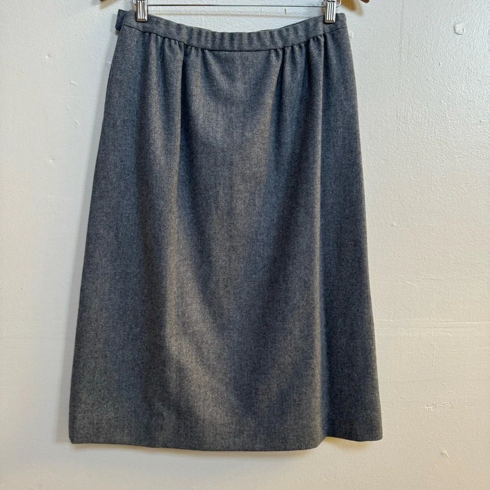 PENDLETON vintage wool midi skirt gray pockets lined academic academia twee sz10